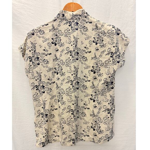 Vintage Ultra-Rare Pre-2000s Shanghai Linen Floral Traditonal Blouse Asian Print - Picture 2 of 4